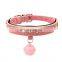 Shiny rhinestone pet collar hanging bell dog collar