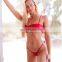 2PCS Summer Lace-Up Sexy Neon Bikini Set Solid Push Up Micro Swimsuit High Waist G String Swimsuit Women Beach Mermaid