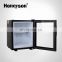 Honeyson top hotel bedroom glass front silent mini bar fridge