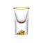 Wholesale customized logo Lead Free  small size bullet liquor vodka  whisky shot glass with gold edge.