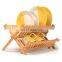 Bamboo Dish Rack With Utensils Holder, Dish Drying Rack With Utensils Flatware Holder