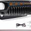 Grill for Jeep Wrangler JK Accessories 2007-2018 Matte Black Angry Face Grill with 5 Amber Lights for Jeep Rubicon Sahara Sport