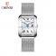 CHENXI 068A Men's Silver Stainless Steel Watch Unisex 3 ATM Water Resist Quartz Analog Couple Watch