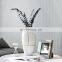 Premium Luxurious Large Round Ceramic Tall Flowers Vases White And Gold Ceramic Modern Vase