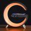 Custom Logo G shaped BT Speaker Multifunctional 9 in 1 Wireless charger For iphone LED RGB Wireless Charger Alarm Clock