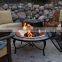 Red Ember Mosaic 40 Inch Surround Fire Pit with Copper Fire Bowl with FREE Cover