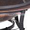 30 Inch Round Cast Iron Copper Finish Fire Pit with Screen and Cover