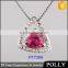 square set yellow zircon silver pendant nacklace