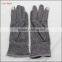 women touch screen woolen gloves with leather bow mouth and hand clasp