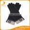 2016 fangle spandex velvet black gloves decorated with lovely leather flower