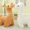 High Quality Custom plush white alpaca toy with bow