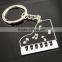 3D alloy musical piano key chain