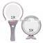 Portable 5X magnifying antique foldable hand mirror