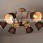 Stylish design pendant ceiling light wooden ceiling lamp with black lamp shades