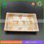 Plastic sushi box with clear lid and black bottom clamshell packaging