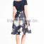 2016 Latest Design A-Line Short Sleeve Dress With Plant Printed