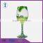 Trust wholesale custom Glassware Manufacture 320ml Green hand printed Goblet wine glass Machine made                        
                                                Quality Choice