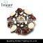 2015 latest new design coffee color flower oil drop brooch high quality hot selling brooch wholesale