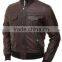 men's Tan Leather Bomber Jacket: