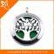 Aromatherapy diffuser locket custom tree stainless steel charms perfume pendant