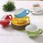 color glazed ceramic cappucino coffee cup