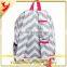 Light Gray and White Chevron Padded Shoulder Straps School Bags with Side Pocket