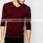 men high quality acrylic Pure color v neck casual sweater render pullover wholesale