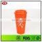 16 ounce Plastic reusable double wall coffee cups with lid