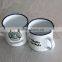 Wholesale Cheap White Custom logo enamel cup/mug with customized decal