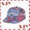 Custom design 6 panel wholesale floral snapback hat