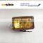150 Fog Light set 4 INCH SQUARE YELLOW GLASS 12V/24V Auto Halogen Sealed Beam