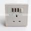 AC 110V-250V UK Socket 3 USB Port DC 5V 2100mA Power Switch Wall Outlet