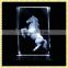 Engraving Block 3D Laser Crystal Horse For Wedding Souvenir Gifts