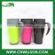14oz Inner plastic and outer stainless thermal auto travel mug with lid