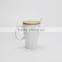 Ceramic Mug with Bamboo Lid and Ceramic Spoon, Stoneware with Solid Color