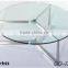 Hot selling round living room furniture glass tea table, modern coffee table