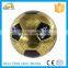 PVC bright leather gold red and blue color soccer ball with custom logo printed