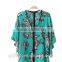 Plus Size Loose V-neck Bat Sleeve Printed Women Blouses Fashion Women Tops