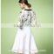 summer high waist side zipper snow white A-line patchwork skirt
