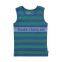 Green Linear Design Casual Vest Tops for Kids
