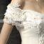 2017 luxury fancy beaded V neck short sleeve vintage wedding dress