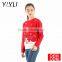 2017 christmas pullover Fashion winter jacquard plain knit pattern christmas jumper sweater for woman