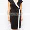 Low MOQ Plus Monochrome Bodycon Dress,top Female Dresses 2015