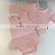 B22218A Infant baby pink sets sweet cardigan jacket and sleeveless lace Romper sets