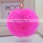 Fur ball/bobble car keychain rabbit fur ball pendant bag charm fashion