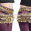 Indian belly dance hip scarf with gold coins Y-2033#