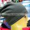 custom promotional red warm blank drawstring soft fleece hat