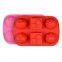 Free Sample Food Grade Heat resistant Nontoxic Silicone Cake Mold Baking Mousse Pudding Mold Tool 6holes