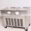 220v 50hz 60hz double pan fried ice cream machine 110v 60hz frying ice cream machine 2 compressor ice roll machine r410a cover