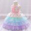 Wholesale Embroidery Pearl Bow Design Party Baby Girls Dress Birthday Party Kids Frock